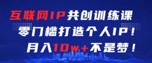 互联网IP共创训练课，零门槛零基础打造个人IP，月入10w+不是梦【揭秘】-最全资源库