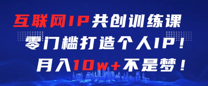 互联网IP共创训练课，零门槛零基础打造个人IP，月入10w+不是梦【揭秘】-最全资源库