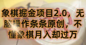 象棋掘金项目2.0，无脑操作条条原创，不懂象棋月入却过万【揭秘】-最全资源库