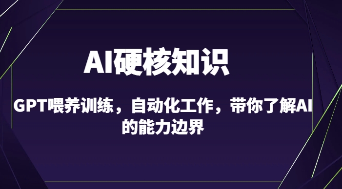 AI硬核知识-GPT喂养训练,自动化工作,带你了解AI的能力边界(10节课)-最全资源库