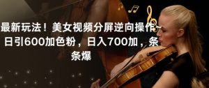 最新玩法！美女视频分屏逆向操作~日引600加色粉，日入700加，条条爆【揭秘】-最全资源库