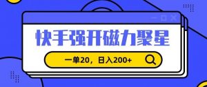 信息差赚钱项目，快手强开磁力聚星，一单20，日入200+【揭秘】-最全资源库