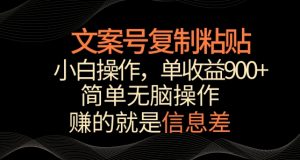 文案号掘金,简单复制粘贴,小白操作,单作品收益900+【揭秘】-最全资源库