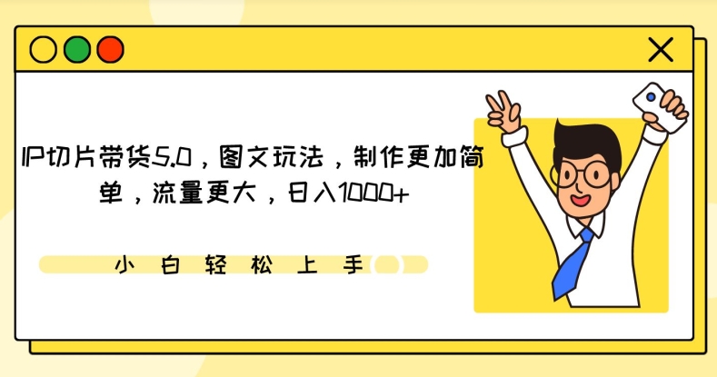 IP切片带货5.0，图文玩法，制作更加简单，流量更大，日入1000+【揭秘】-最全资源库
