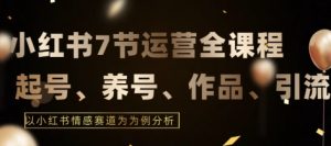 7节小红书运营实战全教程，结合最新情感赛道，打通小红书运营全流程【揭秘】-最全资源库