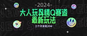 全新大人玩具情Q赛道合规新玩法，公转私域不封号流量多渠道变现，三个月变现20W【揭秘】-最全资源库