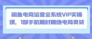 闲鱼电商运营全系统VIP实操课，1部手机随时随地电商卖货-最全资源库