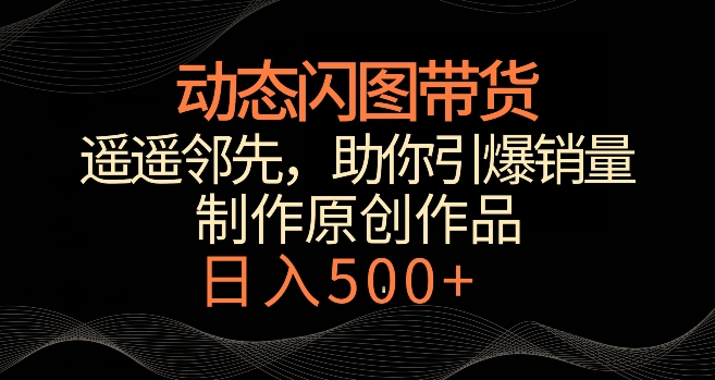 动态闪图带货，遥遥领先，冷门玩法，助你轻松引爆销量，日赚500+【揭秘】-最全资源库