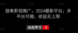 鼓象影视推广，2024最新平台，多平台可做，收益无上限【揭秘】-最全资源库