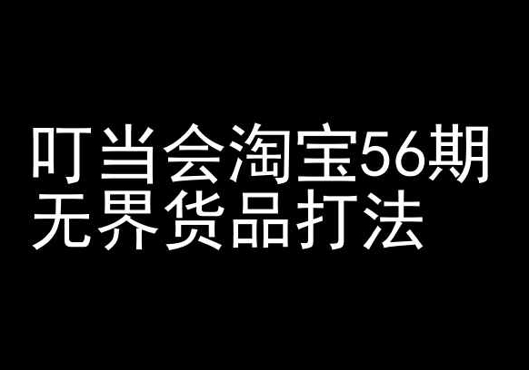 叮当会淘宝56期:无界货品打法-淘宝开店教程-最全资源库