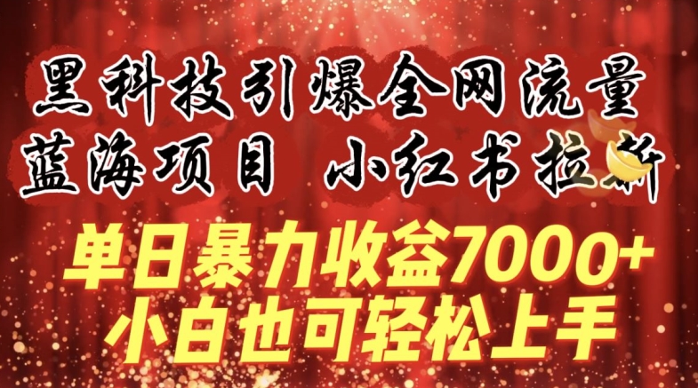 蓝海项目!黑科技引爆全网流量小红书拉新,单日暴力收益7000+,小白也能轻松上手【揭秘】-最全资源库