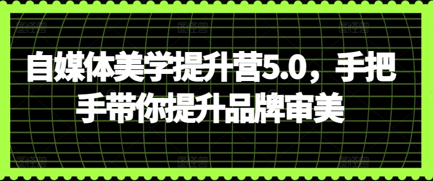 自媒体美学提升营5.0,手把手带你提升品牌审美-最全资源库