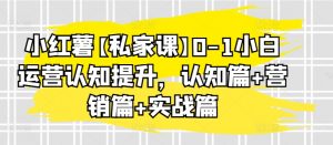 小红薯【私家课】0-1小白运营认知提升,认知篇+营销篇+实战篇-最全资源库