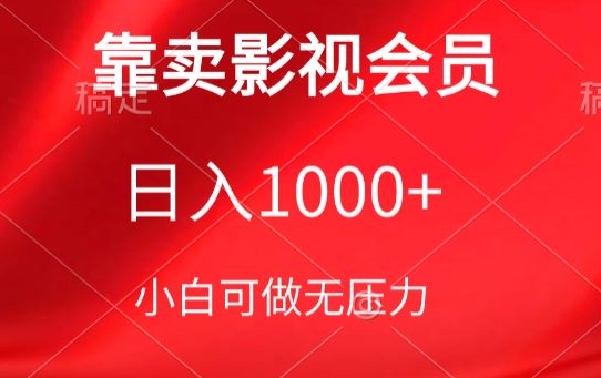 靠卖影视会员，日入1000+，落地保姆级教程，新手可学【揭秘】-最全资源库