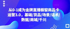 从0-1成为金牌直播橱窗商品卡运营3.0,基础/货品/场景/话术/数据/商城/千川-最全资源库