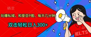 玩爆私域，和爱豆P图，每天几分钟 轻松日入300+【揭秘】-最全资源库