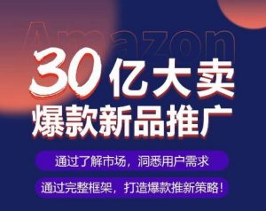 亚马逊·30亿大卖爆款新品推广,可复制、全程案例实操的爆款推新SOP-最全资源库