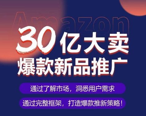 亚马逊·30亿大卖爆款新品推广,可复制、全程案例实操的爆款推新SOP-最全资源库