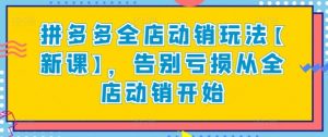 拼多多全店动销玩法【新课】，告别亏损从全店动销开始-最全资源库