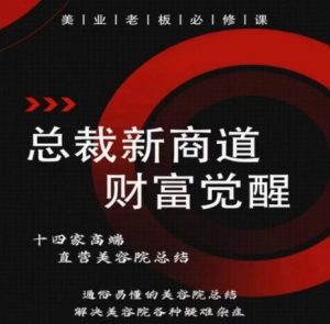 总裁新商道(美业老板必修课),通俗易懂的美容院总结,解决美容院各种疑难杂症-最全资源库