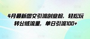 4月最新图文引流创业粉，轻松玩转公域流量，单日引流100+【揭秘】-最全资源库
