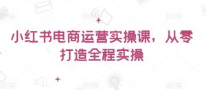 小红书电商运营实操课，​从零打造全程实操-最全资源库