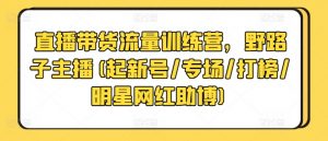 直播带货流量训练营,野路子主播(起新号/专场/打榜/明星网红助博)-最全资源库