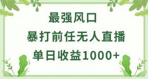 暴打前任小游戏无人直播单日收益1000+,收益稳定,爆裂变现,小白可直接上手【揭秘】-最全资源库