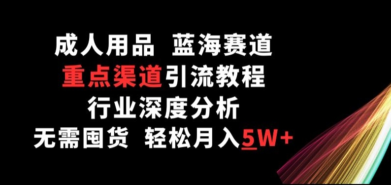 成人用品,蓝海赛道,重点渠道引流教程,行业深度分析,无需囤货,轻松月入5W+【揭秘】-最全资源库