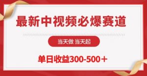 最新中视频必爆赛道，当天做当天起，单日收益300-500+【揭秘】-最全资源库