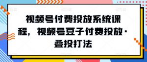 视频号付费投放系统课程，视频号豆子付费投放·叠投打法-最全资源库