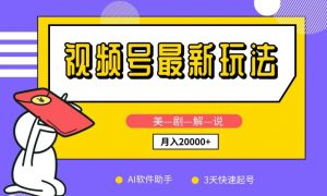 视频号最新玩法,美剧解说,利用AI软件,3天起号,新手小白也能月入2万+【揭秘】-最全资源库