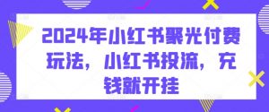 2024年小红书聚光付费玩法，小红书投流，充钱就开挂-最全资源库