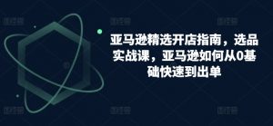 亚马逊精选开店指南,选品实战课,亚马逊如何从0基础快速到出单-最全资源库