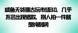 咸鱼无货源古玩市场3.0,几乎不会出现退款,别人拍一件就是纯利润【揭秘】-最全资源库