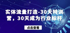 实体流量打造-30天特训营，30天成为行业标杆-最全资源库