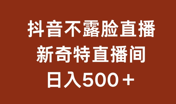 不露脸挂机直播，新奇特直播间，日入500+【揭秘】-最全资源库