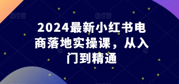 2024最新小红书电商落地实操课,从入门到精通-最全资源库