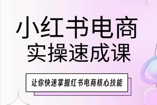 小红书电商实操速成课,让你快速掌握红书电商核心技能-最全资源库