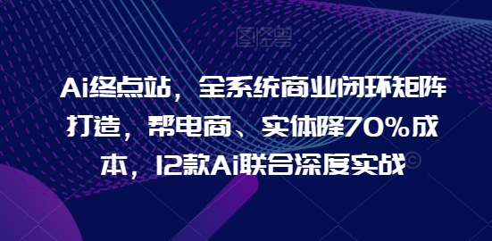 Ai终点站,全系统商业闭环矩阵打造,帮电商、实体降70%成本,12款Ai联合深度实战-最全资源库
