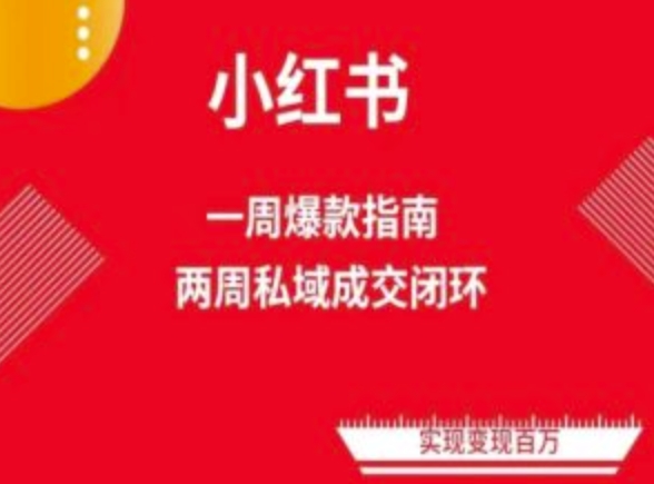 爆款小红书免费流量体系课程(两周变现),小红书电商教程-最全资源库