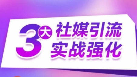 3大社媒引流实战强化,多渠道站外引流,高效精准获客,订单销售额翻倍增长-最全资源库