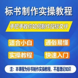 标书制作实操教程，手把手教你如何制作授标文件，零基础一周学会制作标书-最全资源库