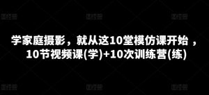 学家庭摄影，就从这10堂模仿课开始 ，10节视频课(学)+10次训练营(练)-最全资源库