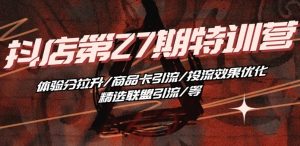 抖音小店·第27期特训营 体验分拉升/商品卡引流/投流效果优化/精选联盟引流/等-最全资源库