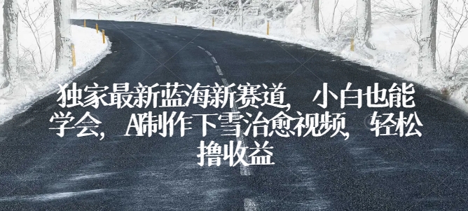 独家最新蓝海新赛道，小白也能学会，AI制作下雪治愈视频，轻松撸收益【揭秘】-最全资源库
