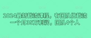 2024最新截流课程，有团队做截流一个月35万利润，团队4个人-最全资源库