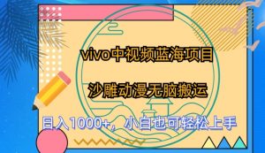 vivo中视频蓝海项目,沙雕动漫无脑搬运,小白也可轻松上手【揭秘】-最全资源库