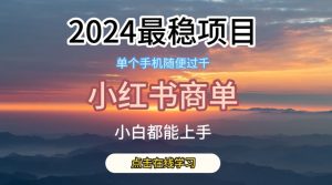 2024最稳蓝海项目,小红书商单项目,没有之一【揭秘】-最全资源库
