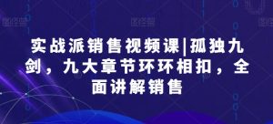 实战派销售视频课|孤独九剑,九大章节环环相扣,全面讲解销售-最全资源库